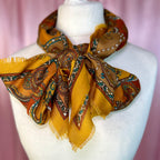 1980s Brown Paisley print scarf, Large
