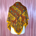 1980s Brown Paisley print scarf, Large
