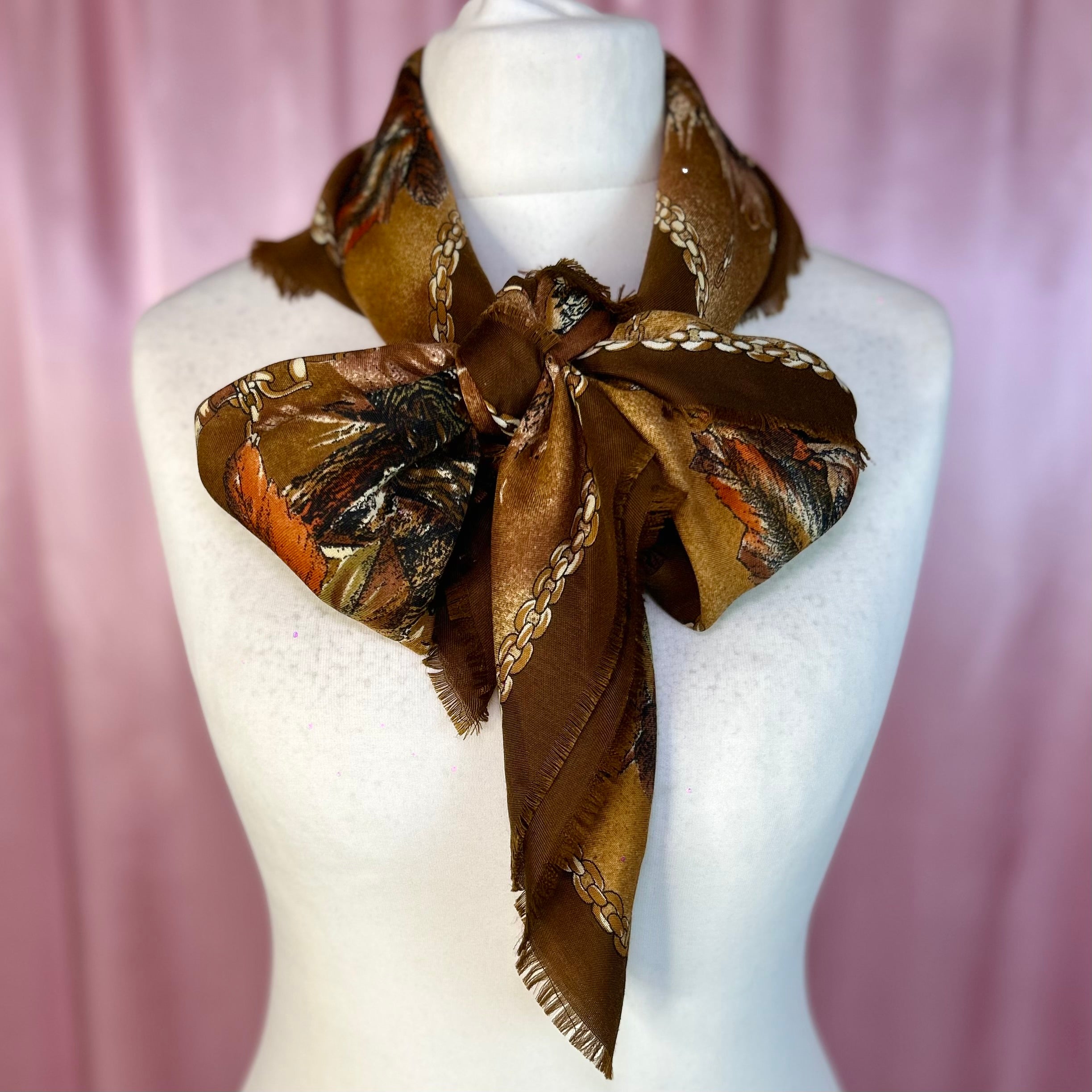 1980s Bird print scarf, Debenhams, Large