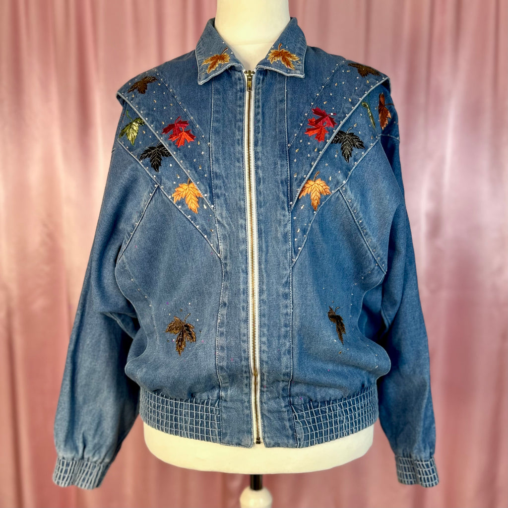 1980s Embellished denim jacket, by Pado, size 20/22
