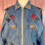 1980s Embellished denim jacket, by Pado, size 20/22