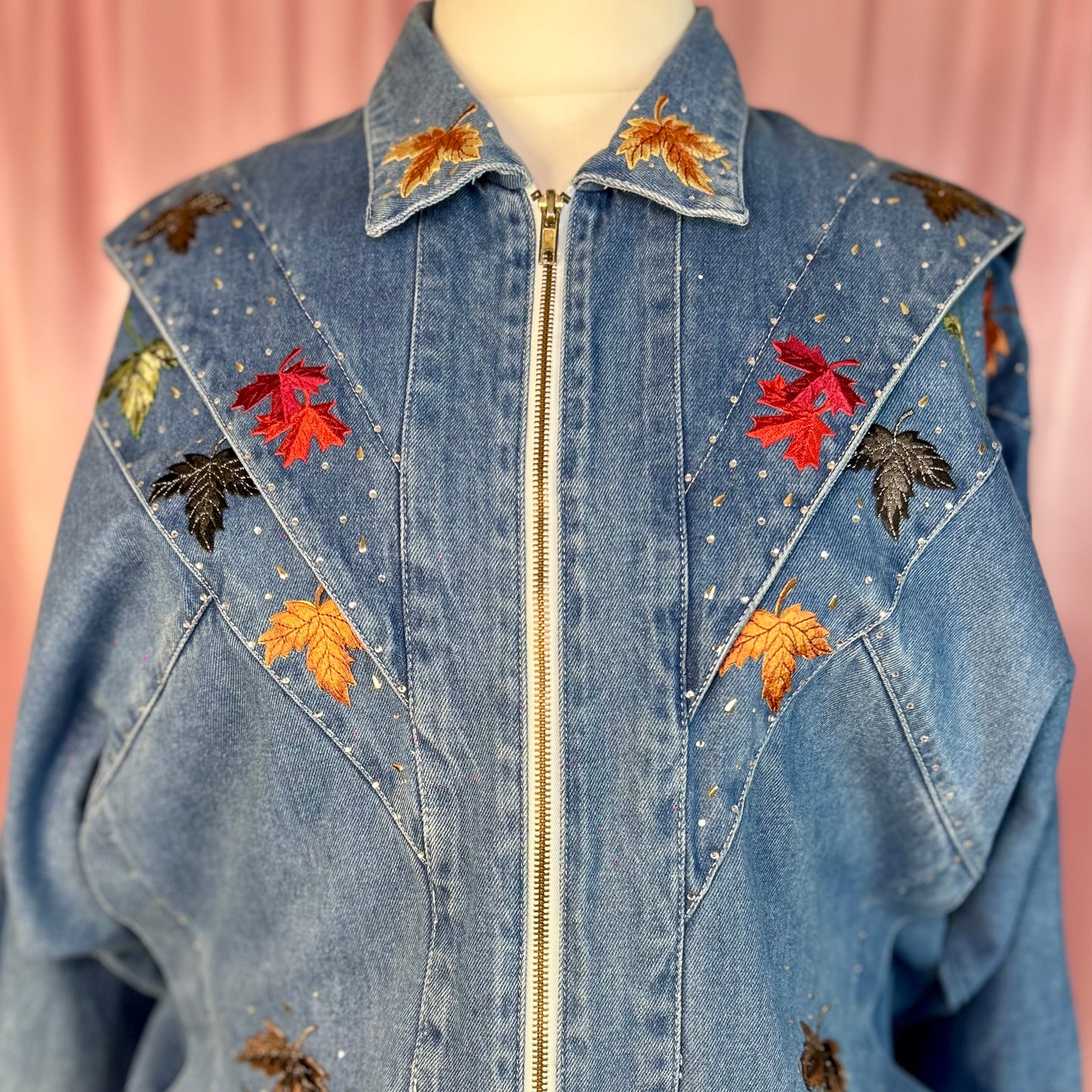 1980s Embellished denim jacket, by Pado, size 20/22