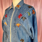 1980s Embellished denim jacket, by Pado, size 20/22