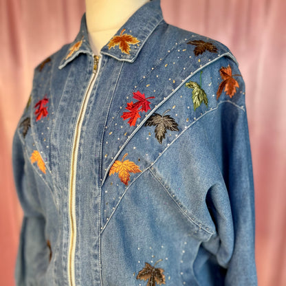 1980s Embellished denim jacket, by Pado, size 20/22