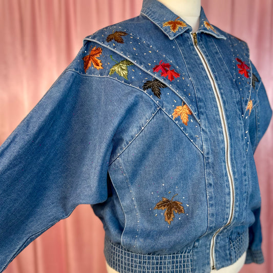 1980s Embellished denim jacket, by Pado, size 20/22