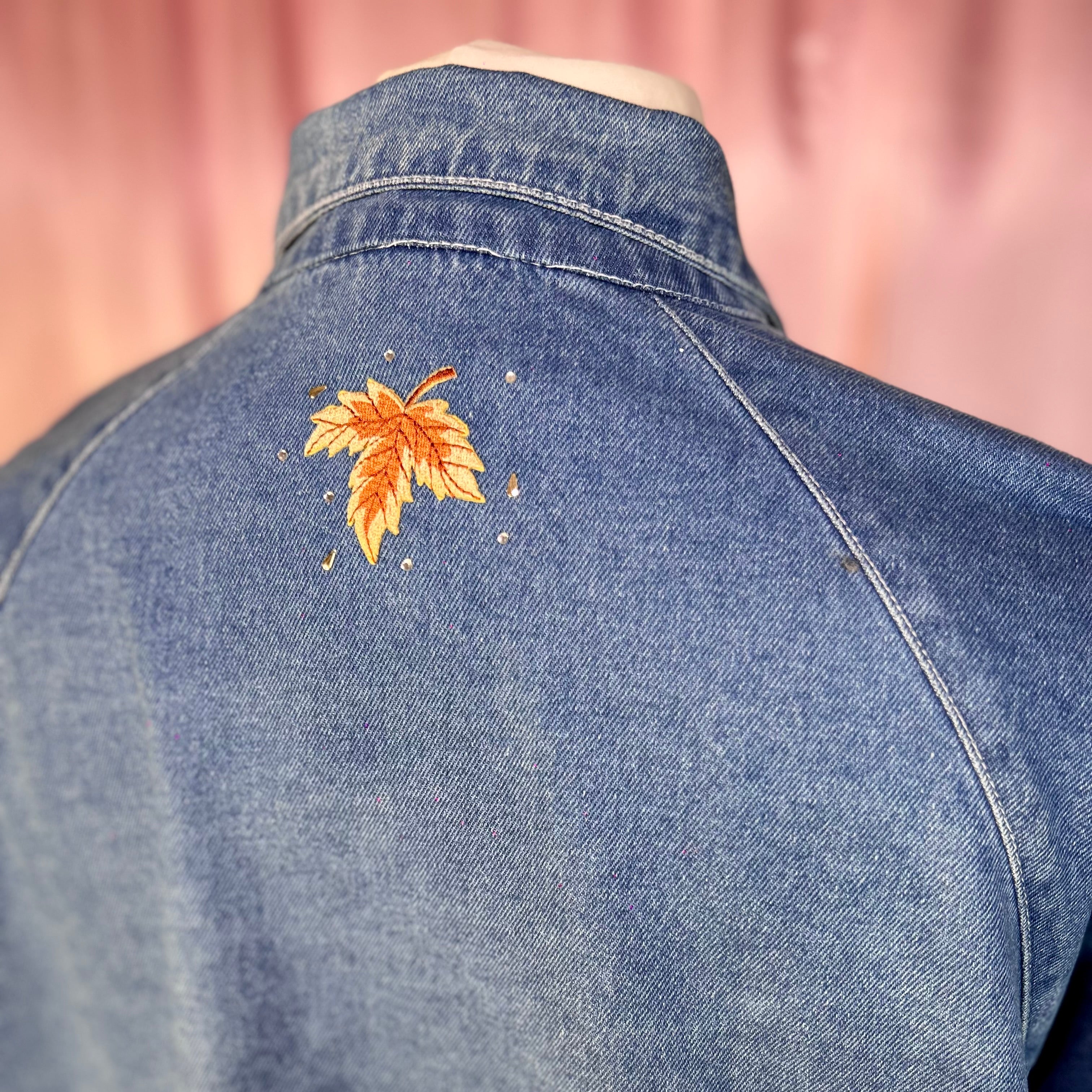 1980s Embellished denim jacket, by Pado, size 20/22