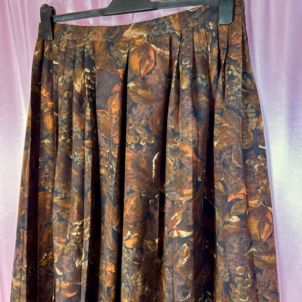 1980s Brown pleated culottes, by Edith B, size 14
