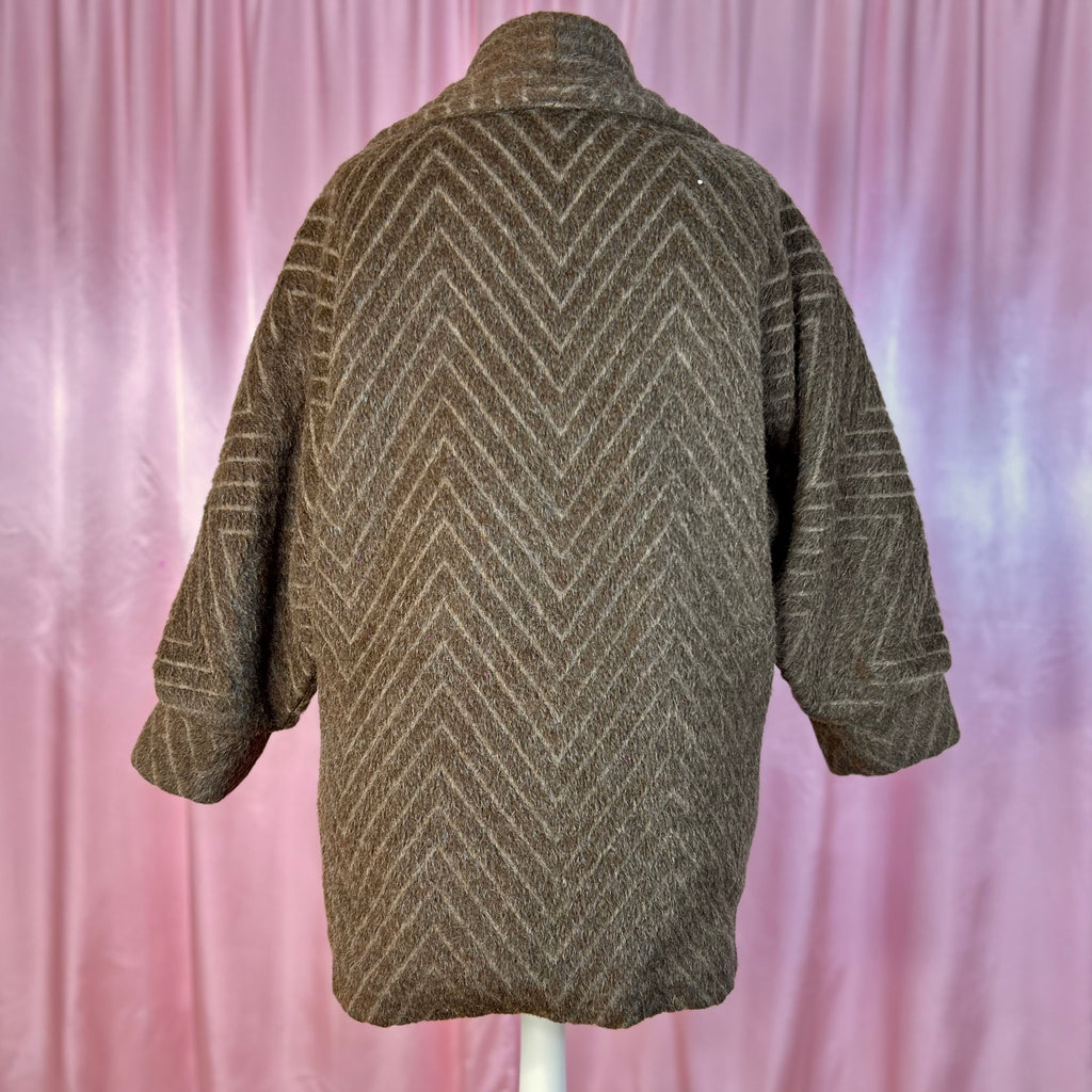 1980s Brown cocoon coat, by Incom Carol, size 16