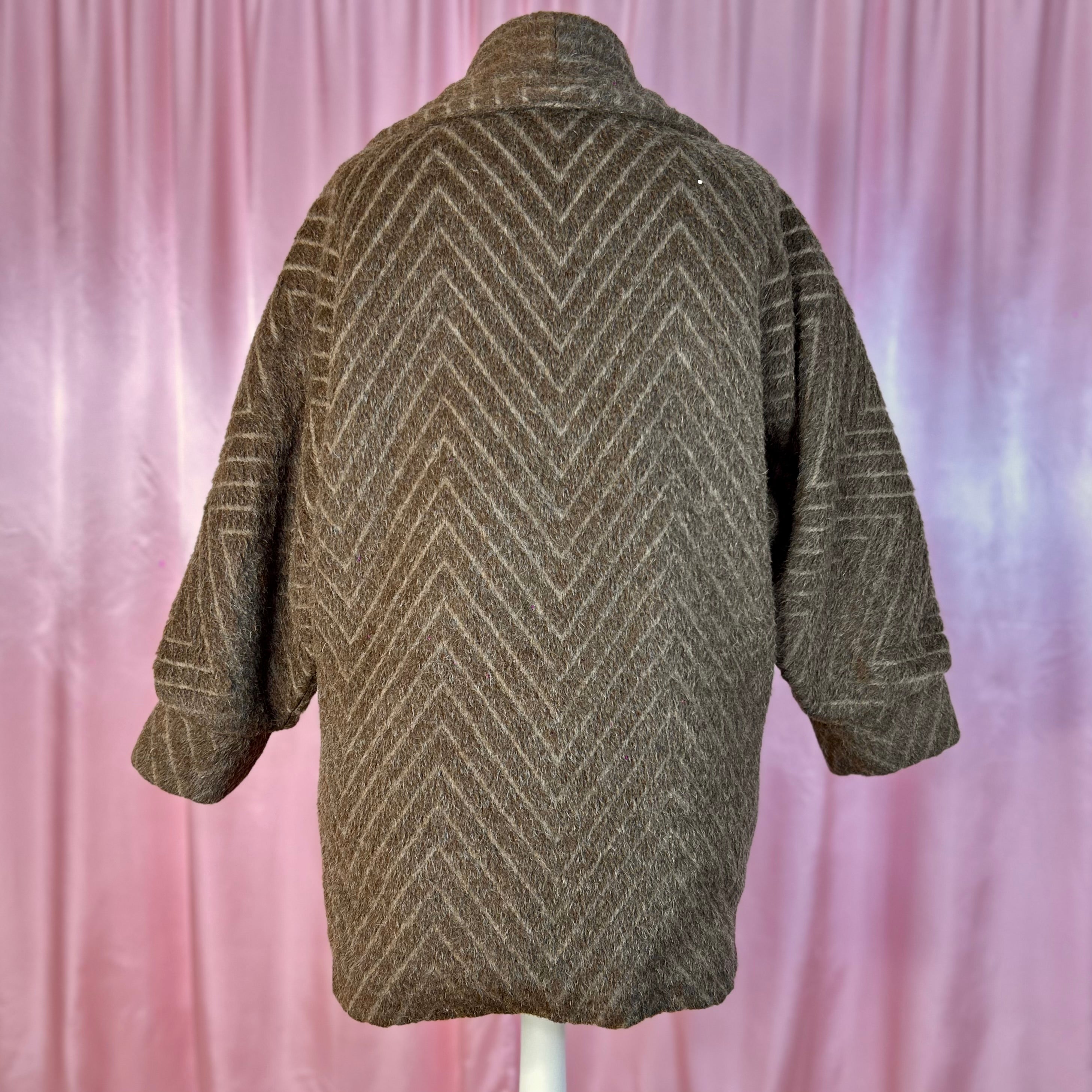 1980s Brown cocoon coat, by Incom Carol, size 16