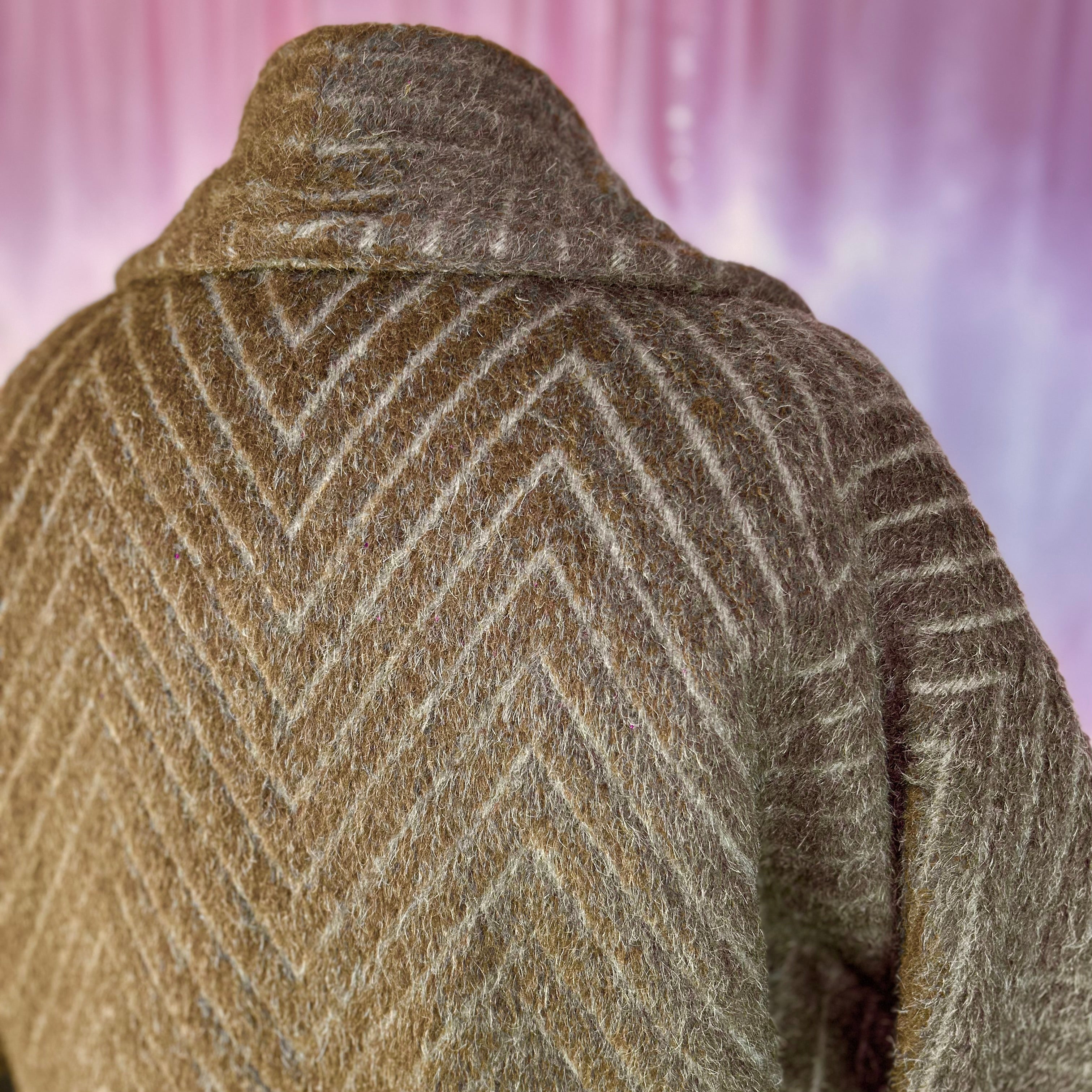 1980s Brown cocoon coat, by Incom Carol, size 16