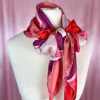 1980s Silky heart print scarf