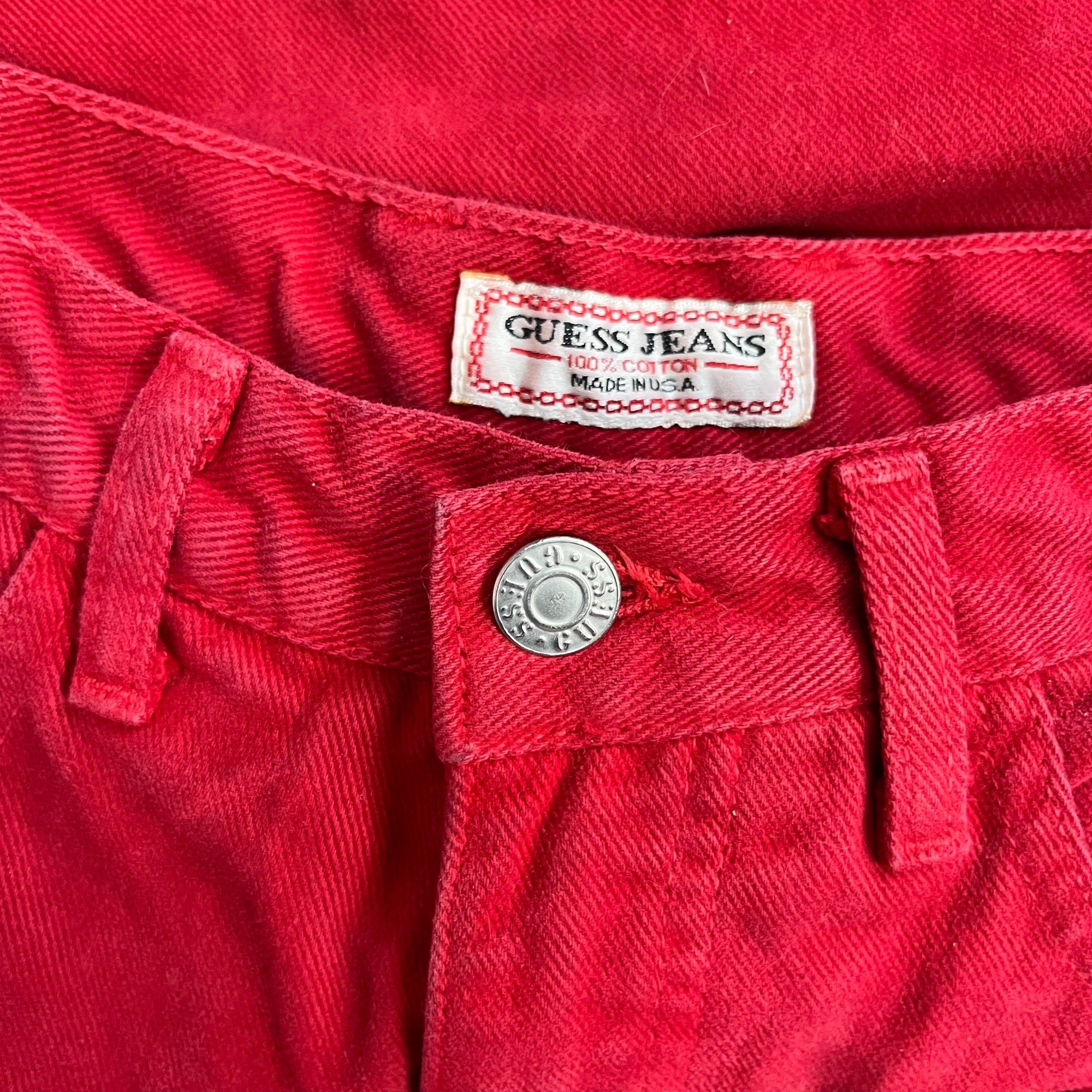 1980s Red mom jeans, by Guess, size 10