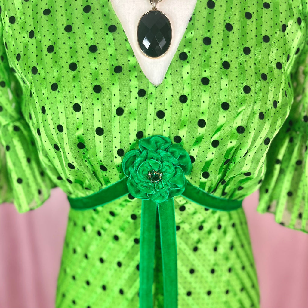 1970s Polka dot maxi dress, Handmade, size 8