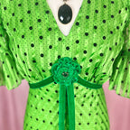 1970s Polka dot maxi dress, Handmade, size 8