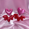 Handmade Pink & Red clay earrings