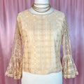 1960s Lacey pastel blouse, Unbranded, size 12