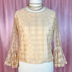 1960s Lacey pastel blouse, Unbranded, size 12