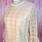 1960s Lacey pastel blouse, Unbranded, size 12