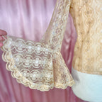 1960s Lacey pastel blouse, Unbranded, size 12