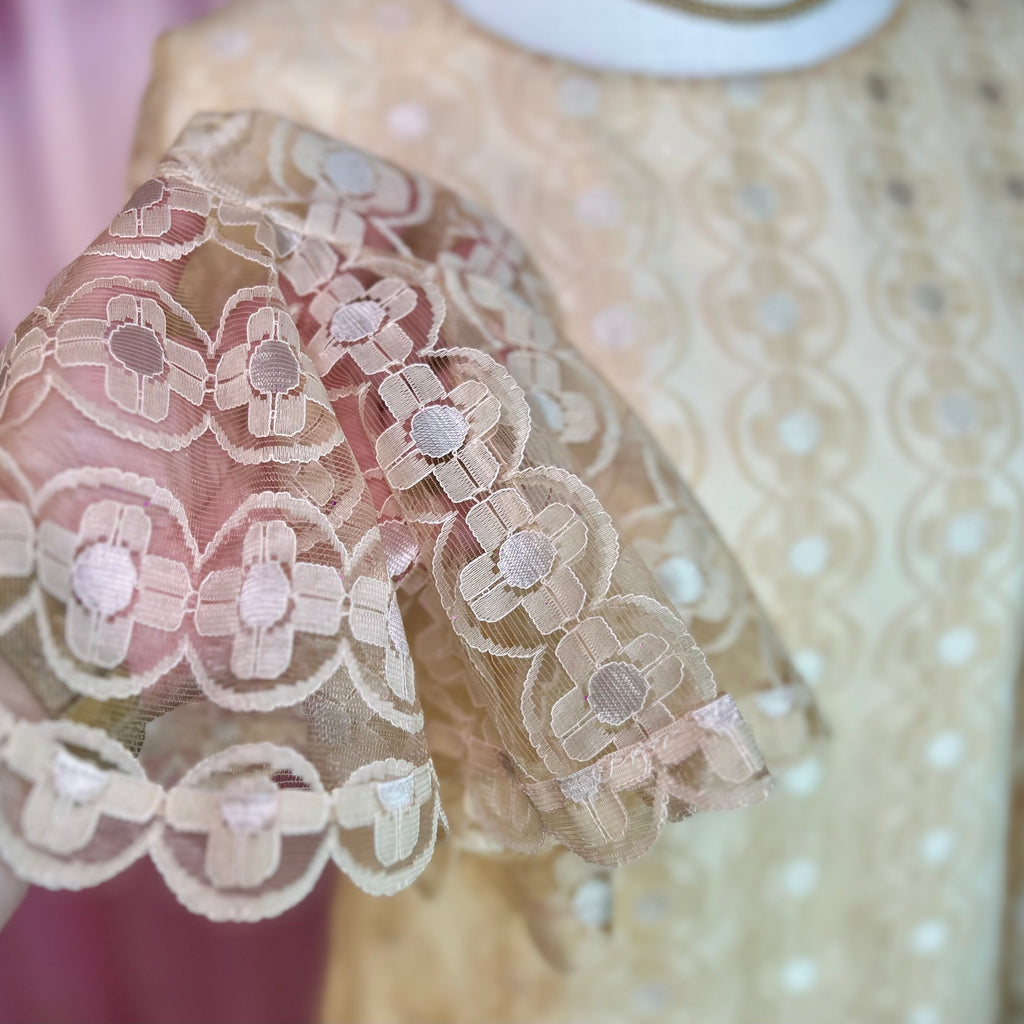 1960s Lacey pastel blouse, Unbranded, size 12