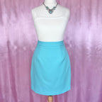 1990s Turquoise mini skirt, by Kit, size 8