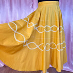 1950s Yellow circle skirt, Handmade, size 8/10