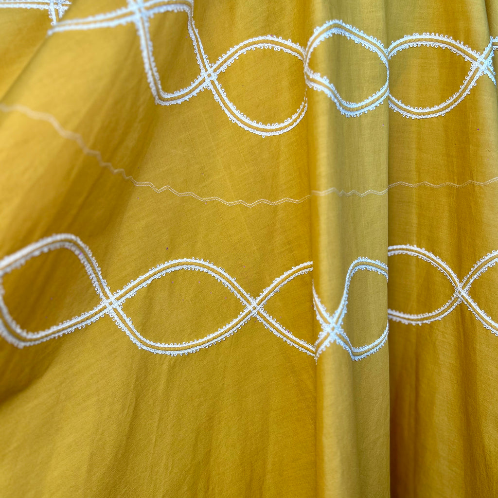 1950s Yellow circle skirt, Handmade, size 8/10