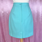 1990s Turquoise mini skirt, by Kit, size 8