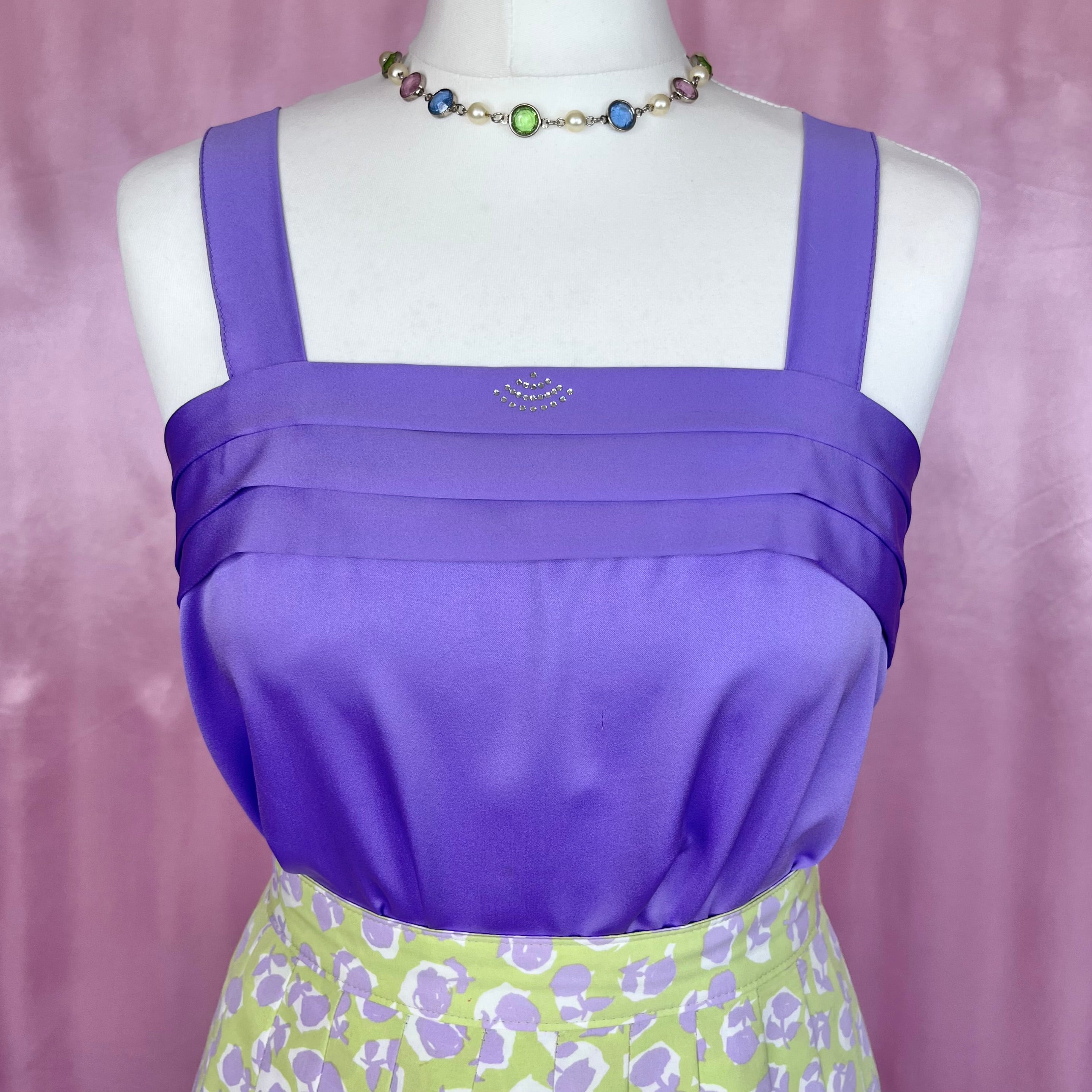 1980s Purple vest top, by Miss Astor, size 8/10
