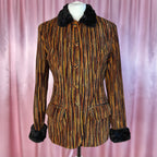 1990s Striped velvet jacket, by Karida, size 10/12