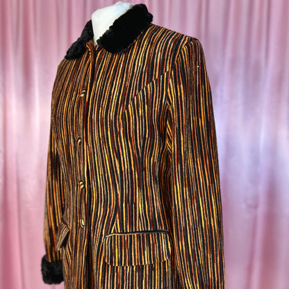 1990s Striped velvet jacket, by Karida, size 10/12