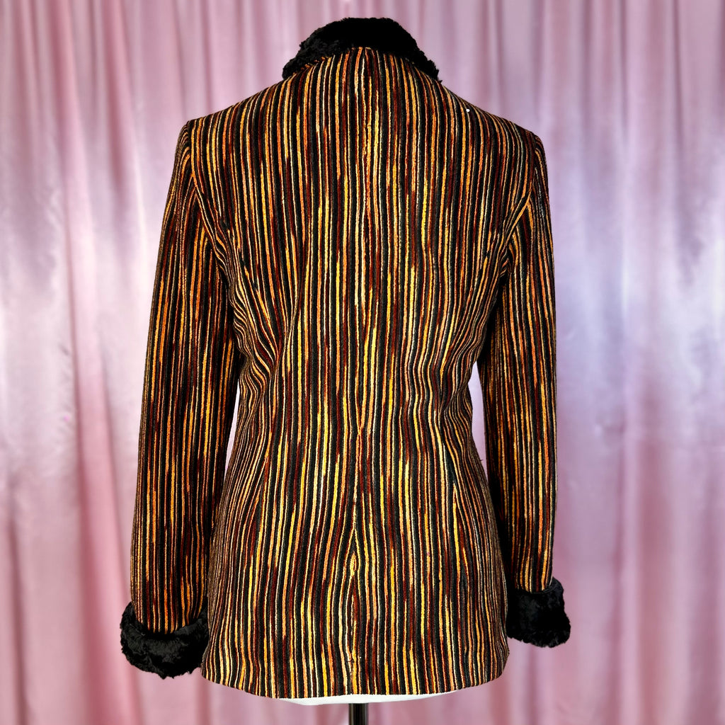1990s Striped velvet jacket, by Karida, size 10/12