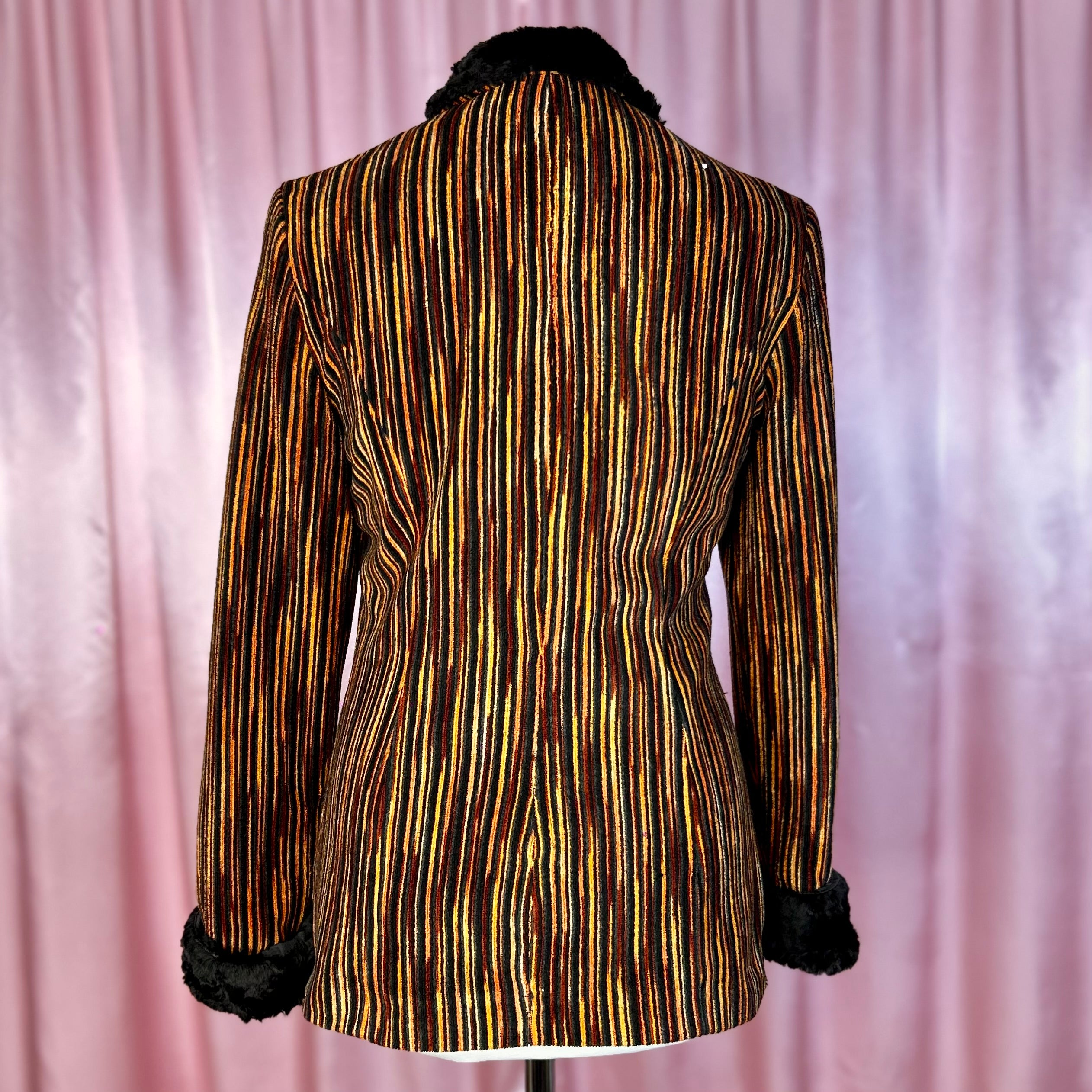 1990s Striped velvet jacket, by Karida, size 10/12
