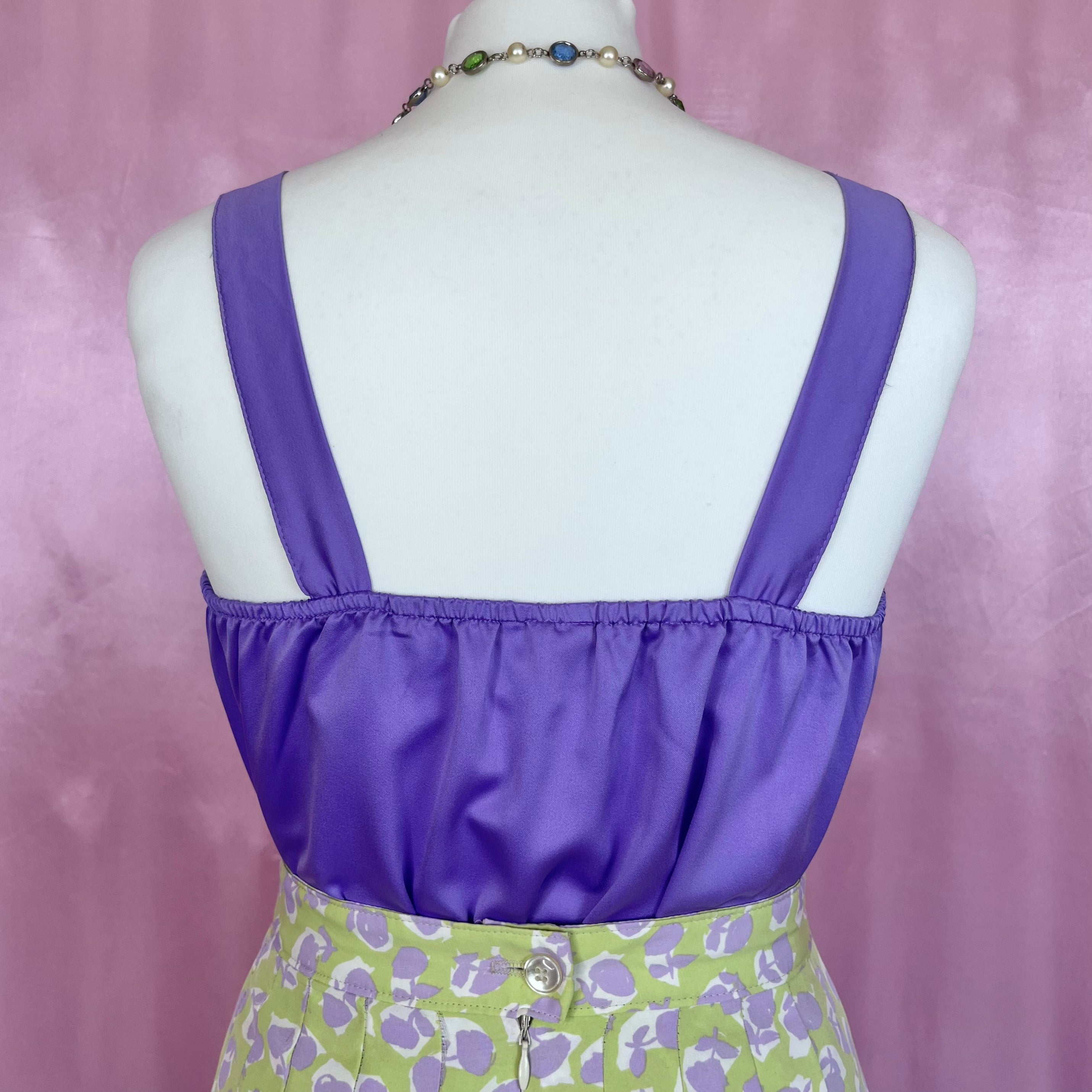 1980s Purple vest top, by Miss Astor, size 8/10