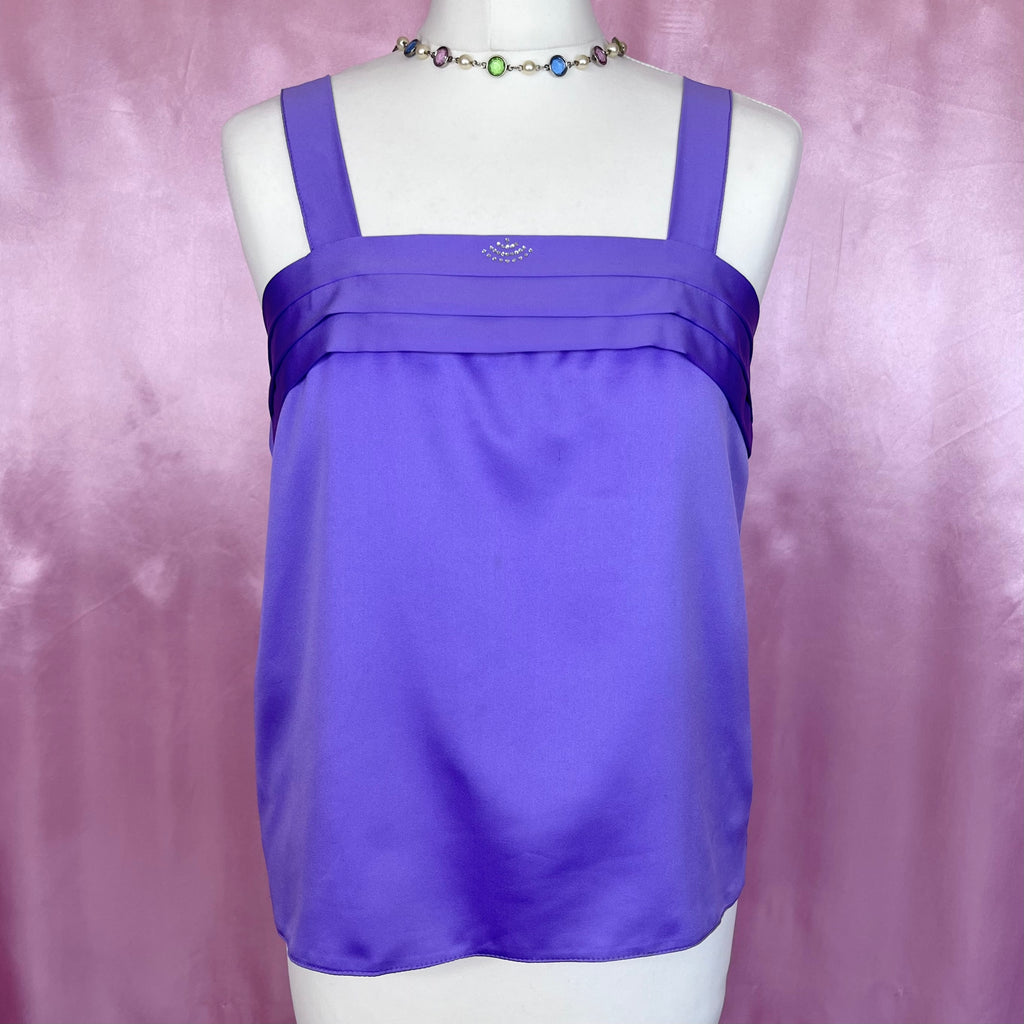 1980s Purple vest top, by Miss Astor, size 8/10