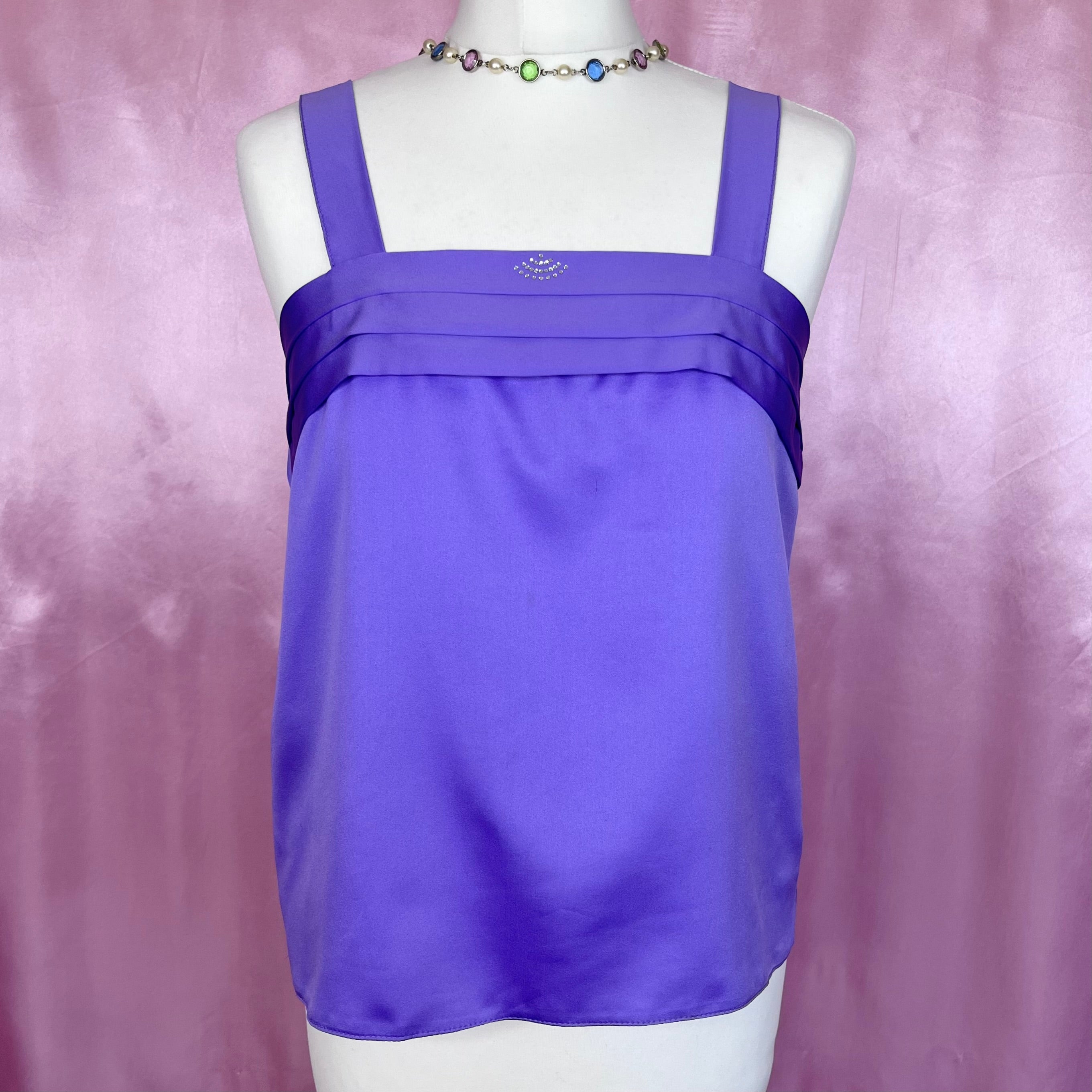 1980s Purple vest top, by Miss Astor, size 8/10