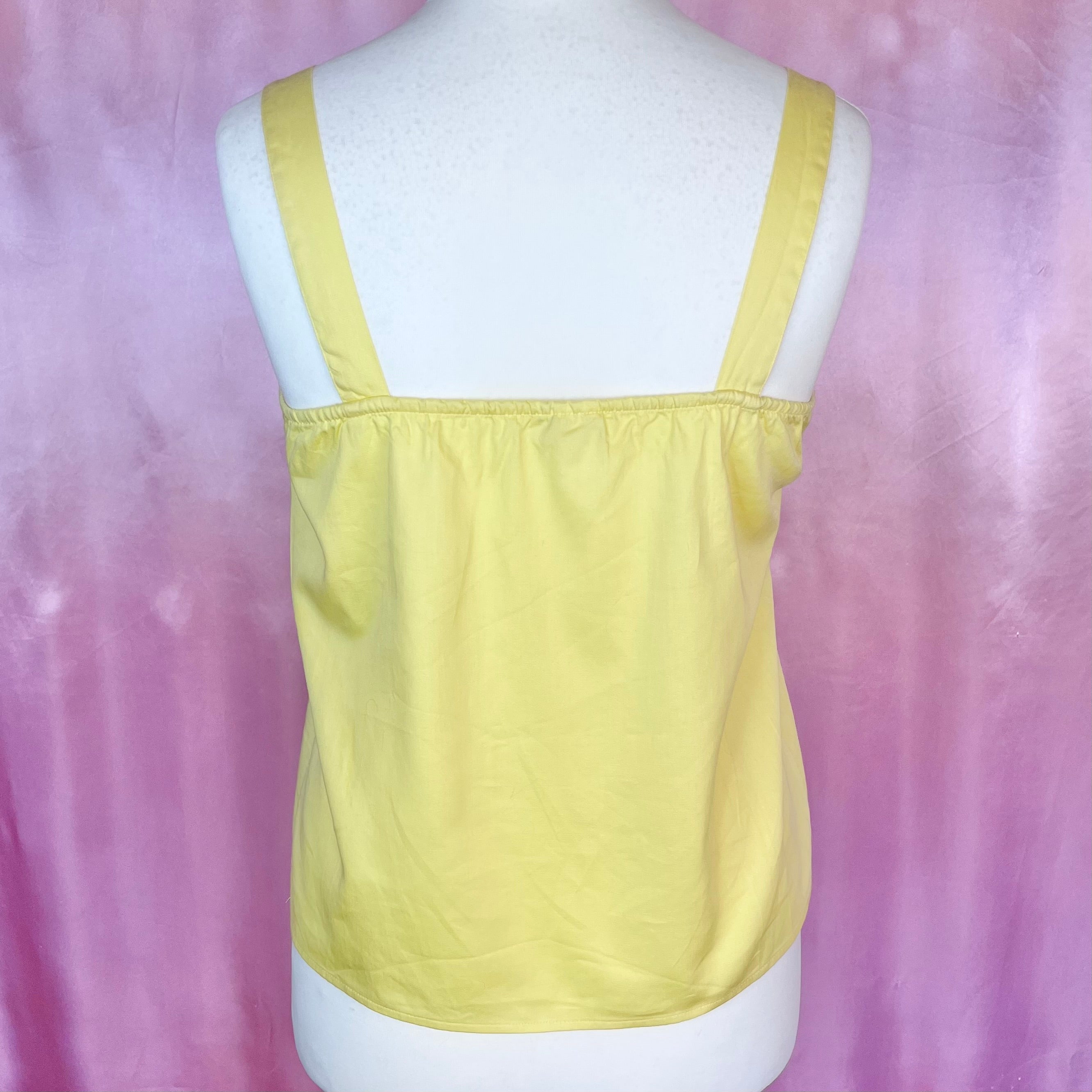 1980s Yellow vest top, by Miss Astor, size 12