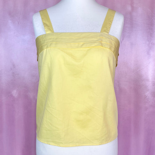 1980s Yellow vest top, by Miss Astor, size 12