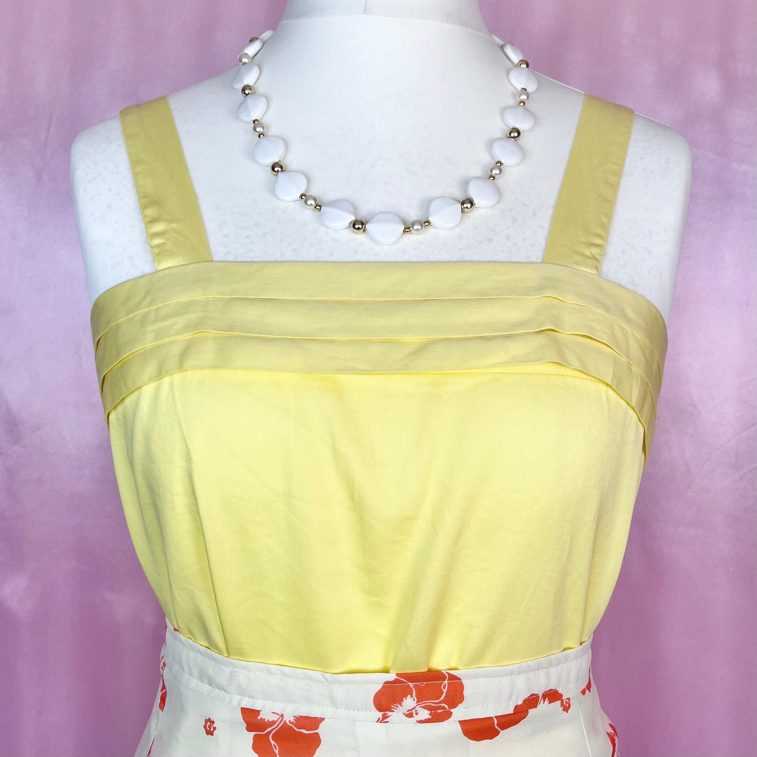 1980s Yellow vest top, by Miss Astor, size 12