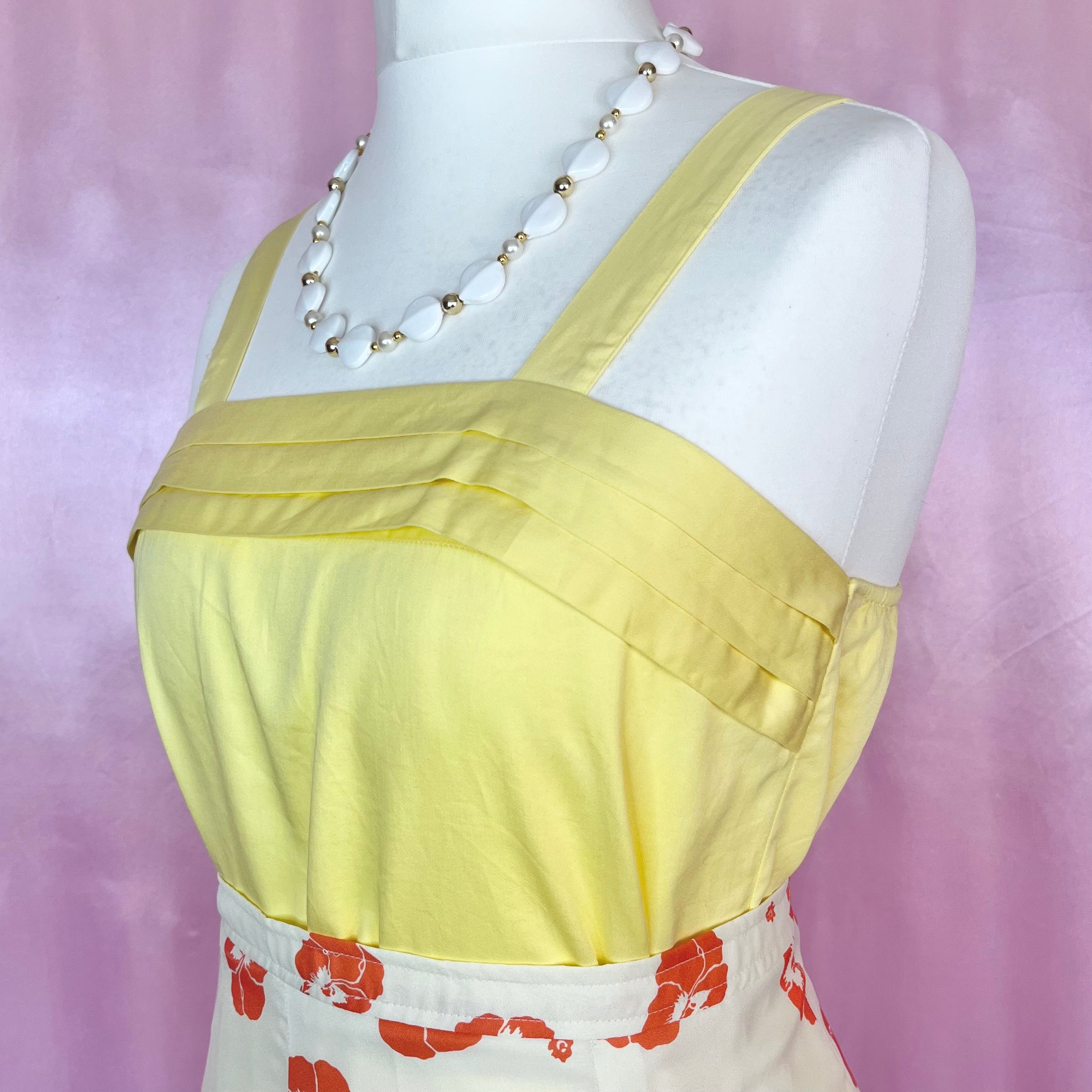 1980s Yellow vest top, by Miss Astor, size 12