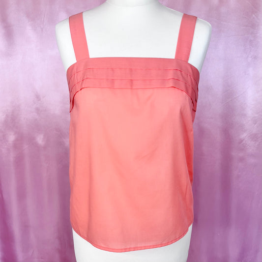 1980s Coral vest top, unbranded, size 10