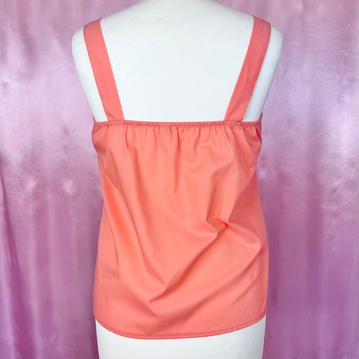 1980s Coral vest top, unbranded, size 10