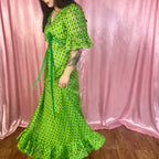 1970s Polka dot maxi dress, Handmade, size 8