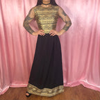 1960s Black & Gold dress, by Kitty Copeland, size 8
