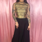 1960s Black & Gold dress, by Kitty Copeland, size 8