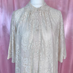 1970s Cream lace peignoir, unbranded, size 14