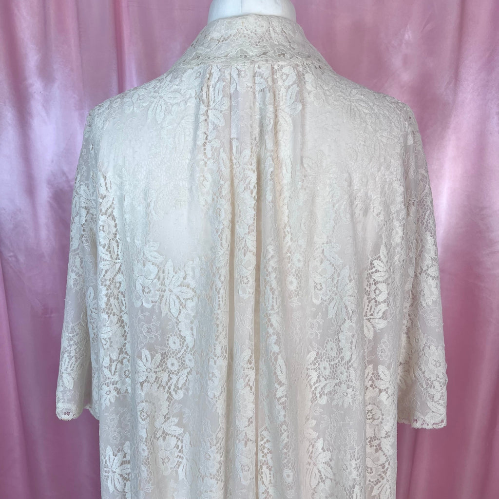1970s Cream lace peignoir, unbranded, size 14