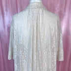 1970s Cream lace peignoir, unbranded, size 14