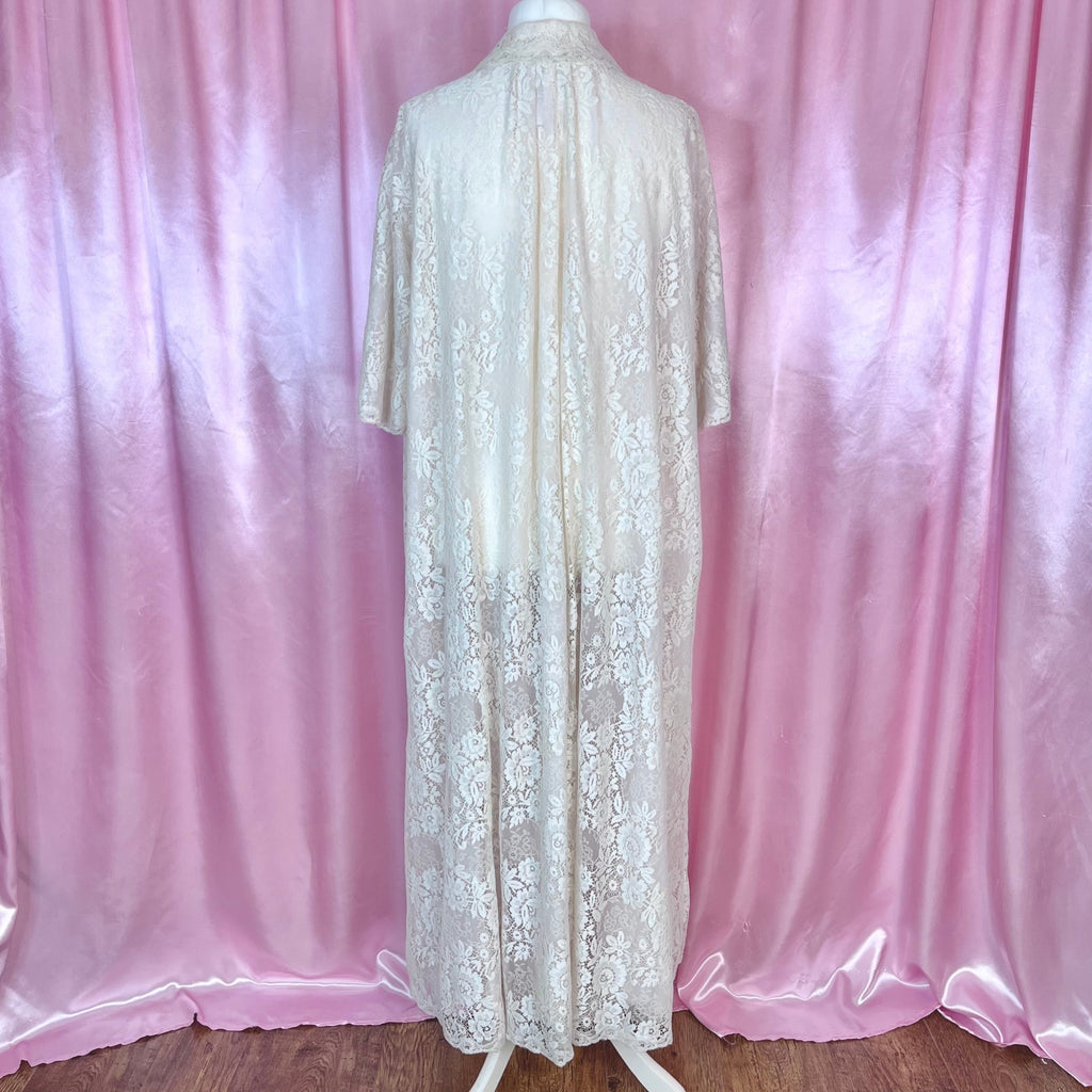 1970s Cream lace peignoir, unbranded, size 14