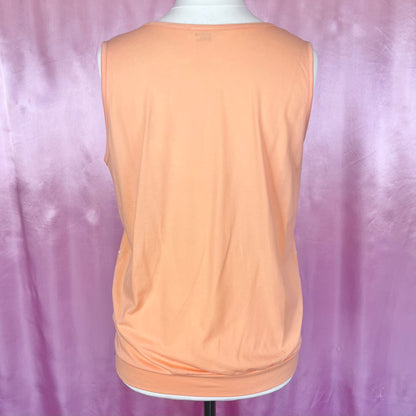 1980s Peach sleeveless tee, by Crea Style, size 14